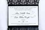 Black Lace Laser Cut Wedding Invitation